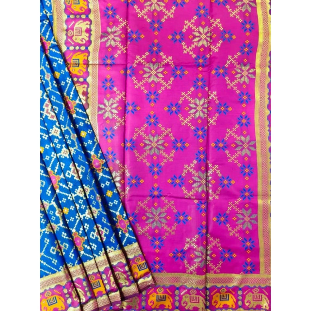 Pink Patola Silk Meena And Zari Woven Saree