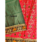 Red and Green Patola Silk Saree