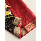 Raw Silk Ikkat Saree (Black)