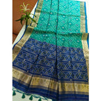 Sky Blue Raw Silk Ikkat Saree