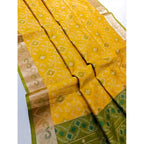 Yellow Raw Silk Ikkat Saree