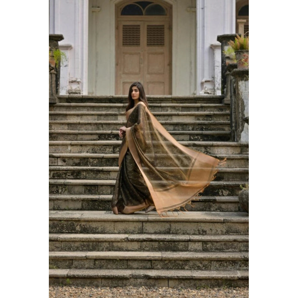 Coffee Silk Blend Butti Saree