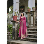 Pink Silk Blend Butti Sare