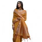 Silk Blend Butti Sare (Mustard)