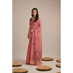 Blush Pink Floral Cotton Saree