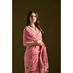 Pink Floral Print Cotton Blended Saree