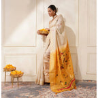 Mustard Woven Motifs Cotton Blended Saree