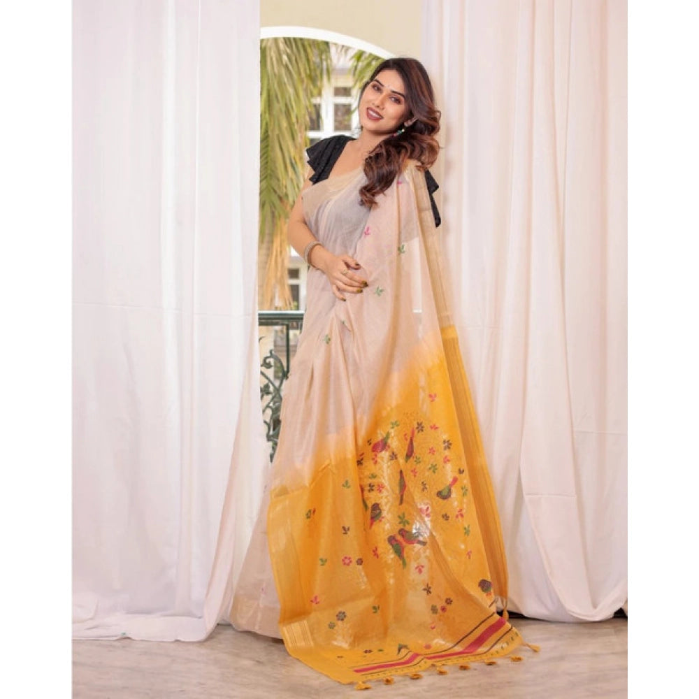 Floral Blended Cotton Saree