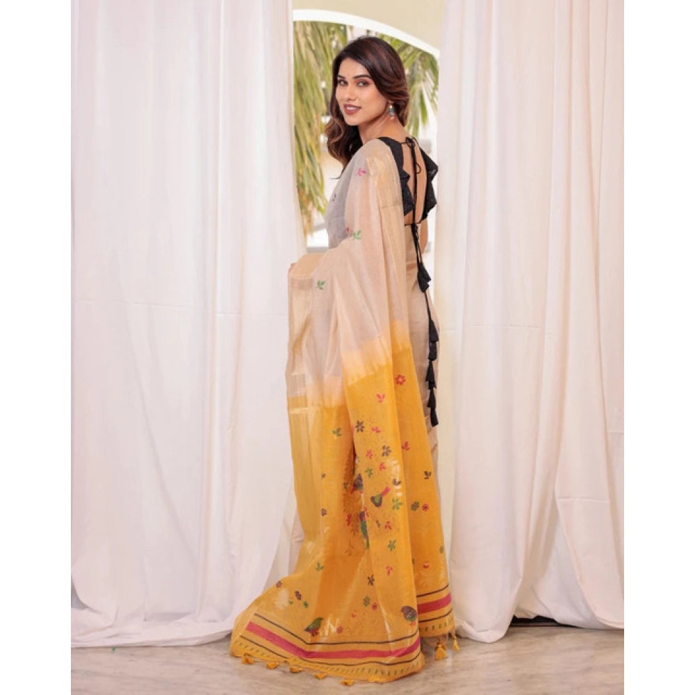 Floral Blended Cotton Saree