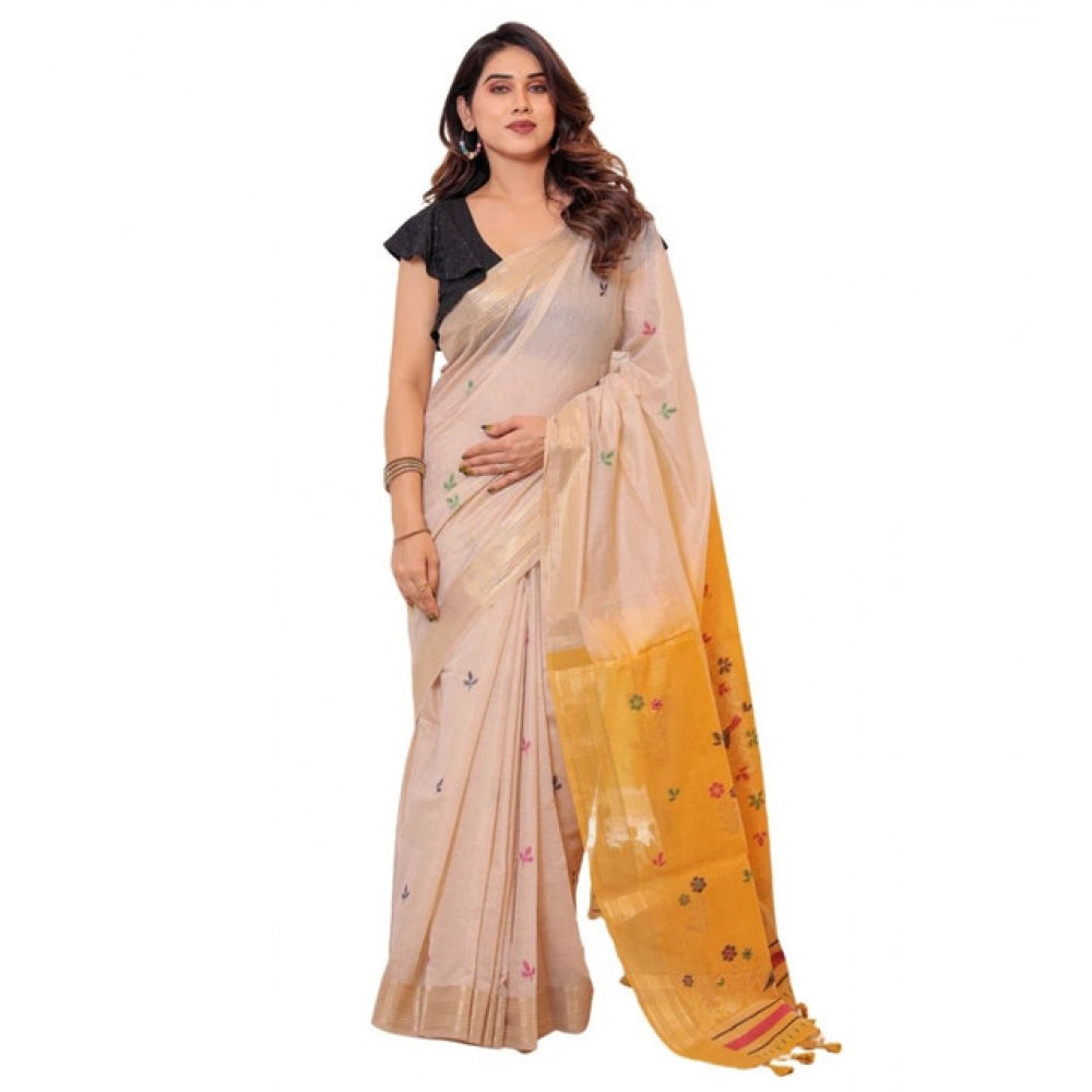 Floral Blended Cotton Saree