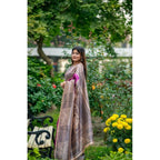 Purple Tussar Silk Geometric Print Saree
