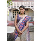 Tussar Floral With Patola Print Saree