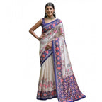 Tussar Floral With Patola Print Saree