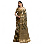 Grey Organza Woven Saree with Blouse