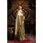 Grey Organza Woven Saree with Blouse