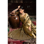 Grey Organza Woven Saree with Blouse