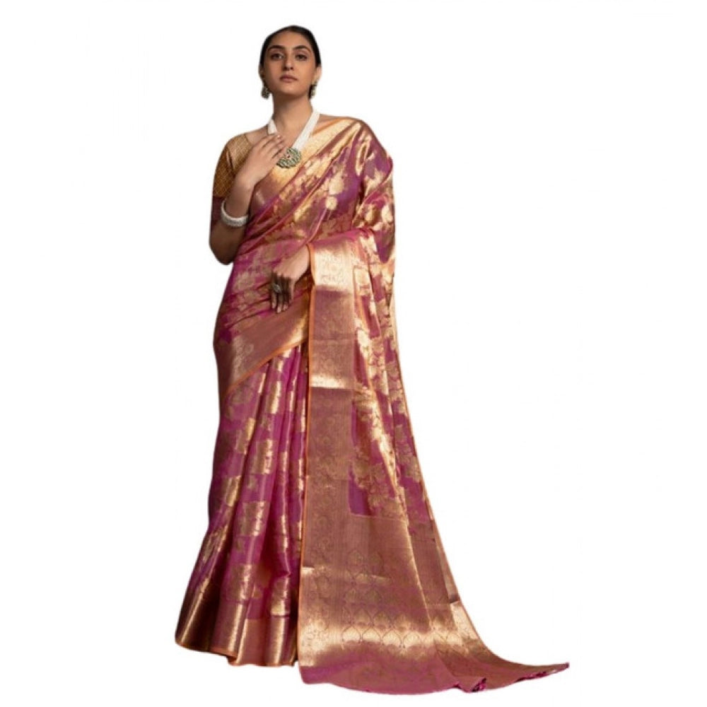 Purple Organza Silk Saree