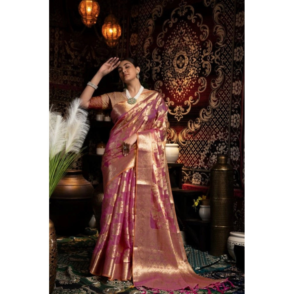 Purple Organza Silk Saree