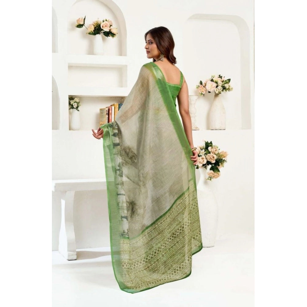 Easy to wear Linen Printed Saree