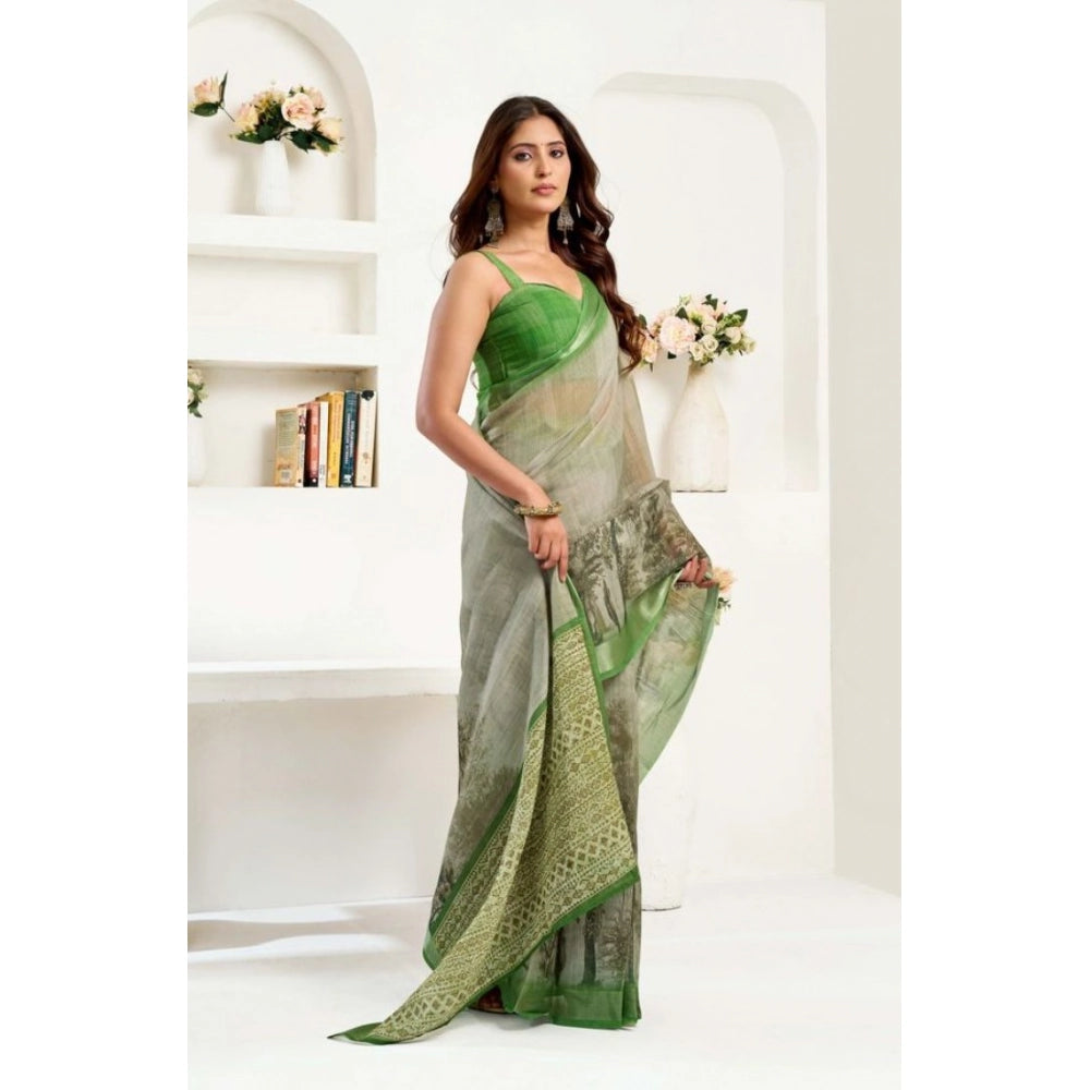Easy to wear Linen Printed Saree