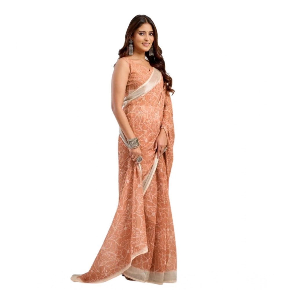 Peach Instant drape saree