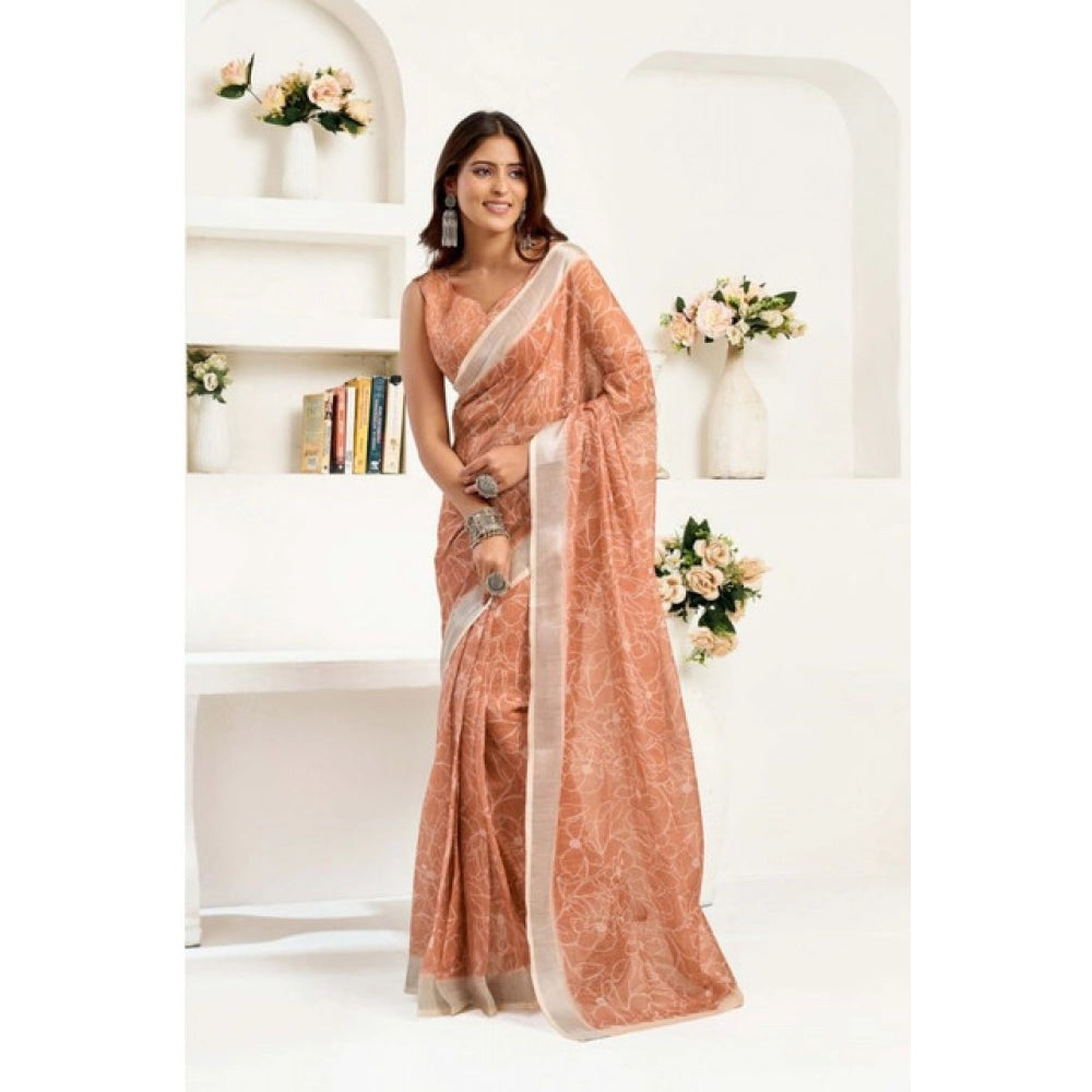 Peach Instant drape saree