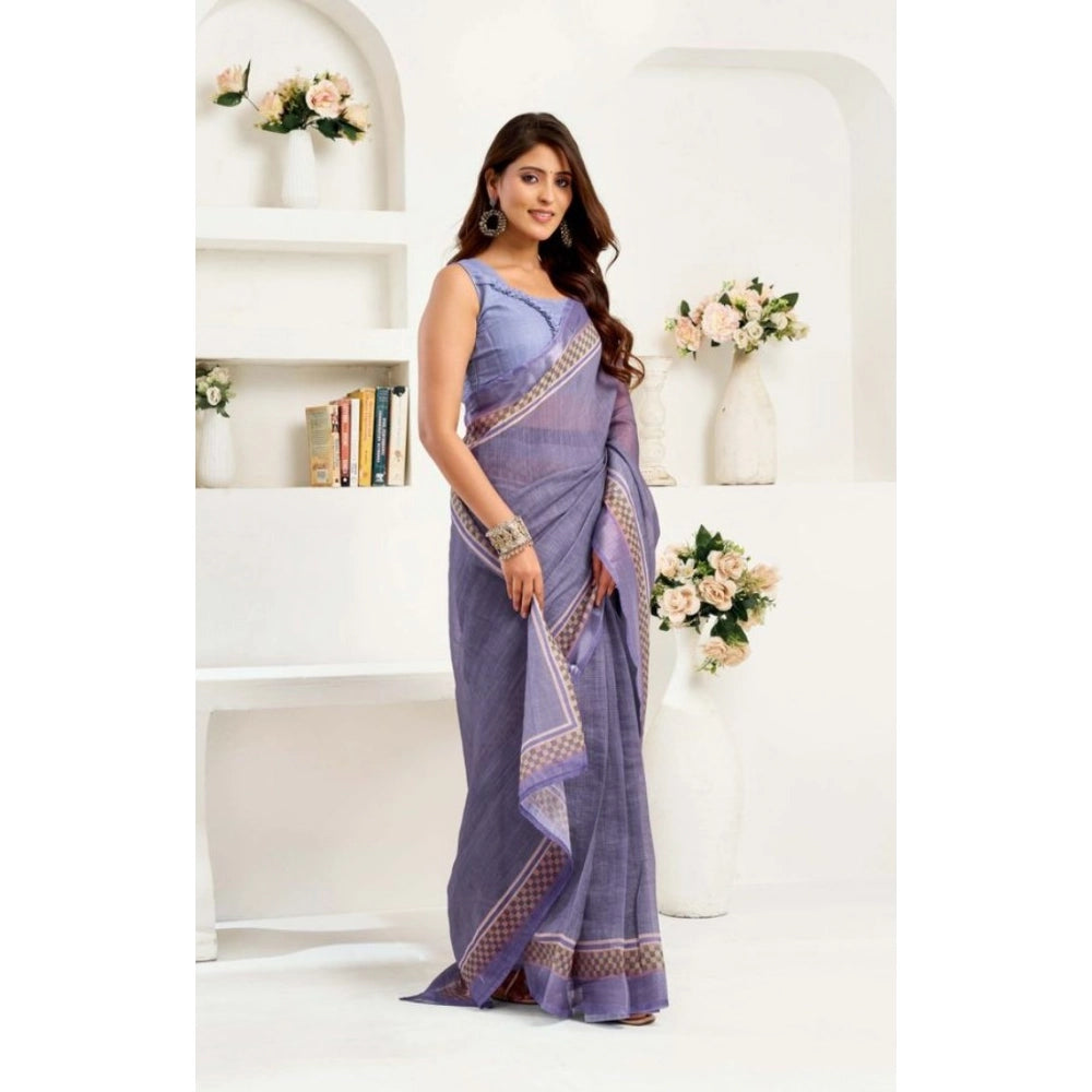 Ready to wear Printed Line Saree(Lavender)