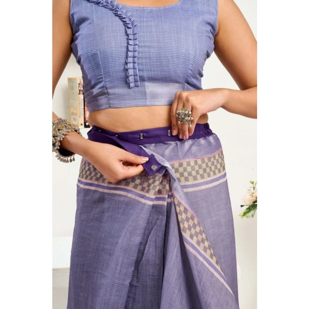 Ready to wear Printed Line Saree(Lavender)
