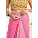 Floral Print Ready to wear Saree (Pink)