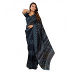 Black Printed Line Saree