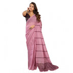 Light Pink Floral Print Linen Saree