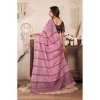 Light Pink Floral Print Linen Saree