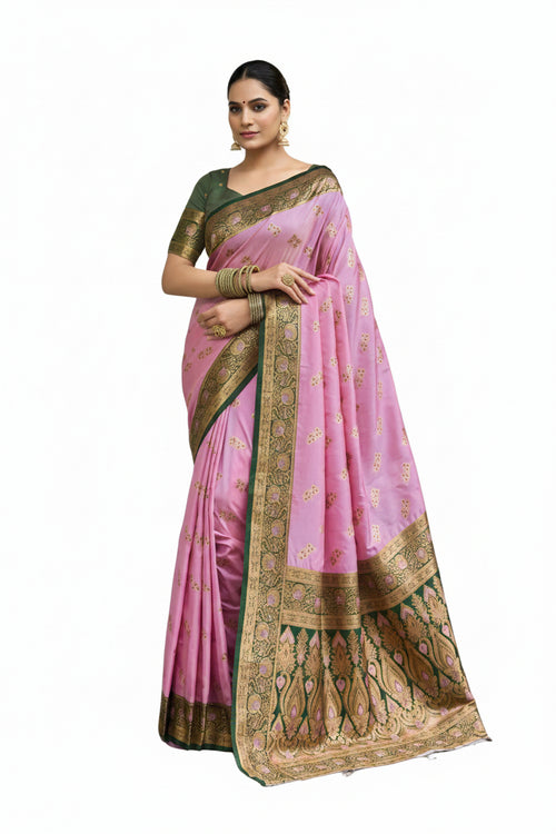 Pink Instant drape saree