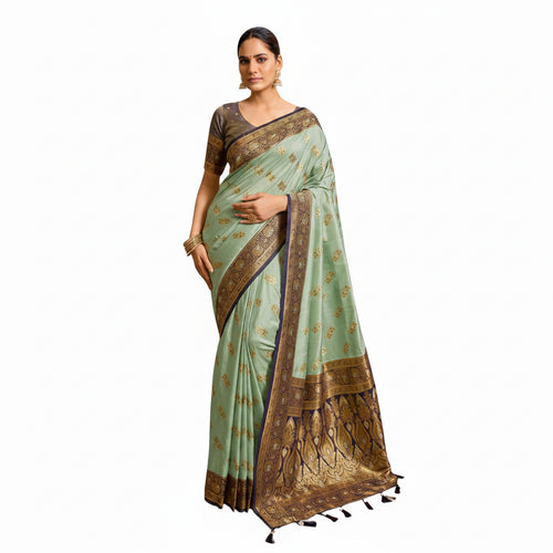Easy to drape Silk Blend Booti Saree