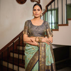 Easy to drape Silk Booti Saree