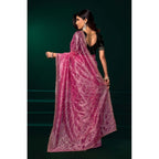 Light Pink Net Sequence Saree