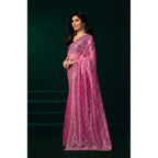 Light Pink Net Sequence Saree
