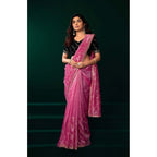 Light Pink Net Sequence Saree