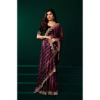 Marron Net Sequence Saree