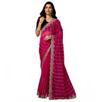 Pink Net Sequence Saree