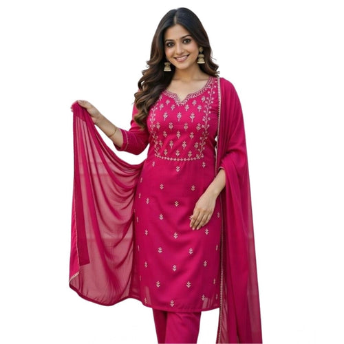 Pink Straight-Cut Salwar Suit Set