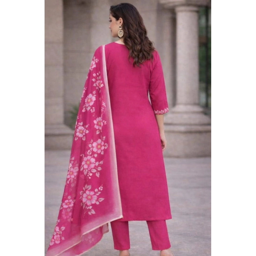 Pink Floral Print Salwar Suit