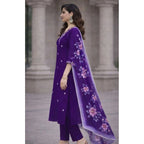 Purple Straight-Cut Salwar Suit