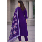 Purple Straight-Cut Salwar Suit