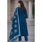 Teal Straight-Cut Salwar Suit