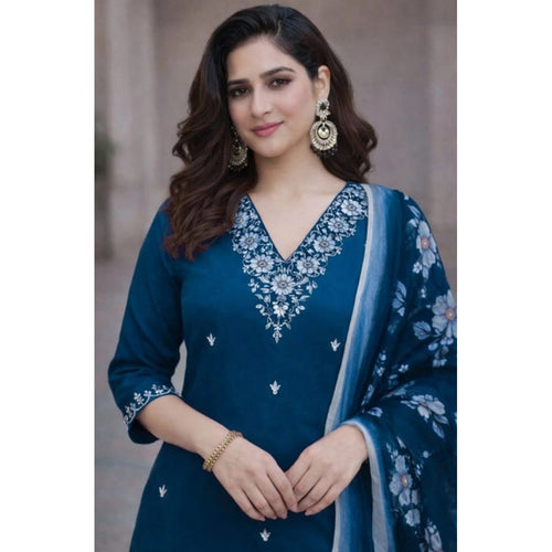 Teal Straight-Cut Salwar Suit