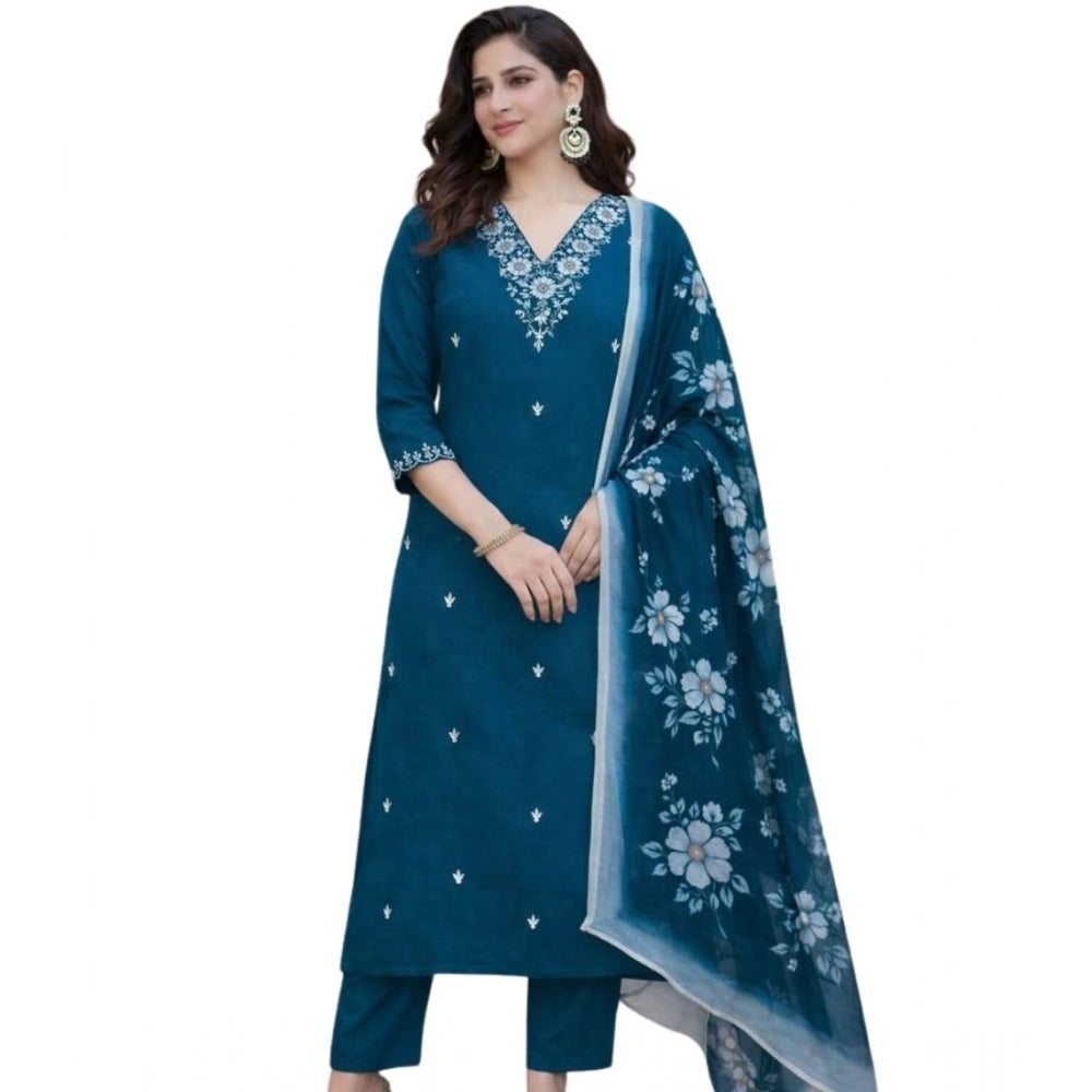 Teal Straight-Cut Salwar Suit