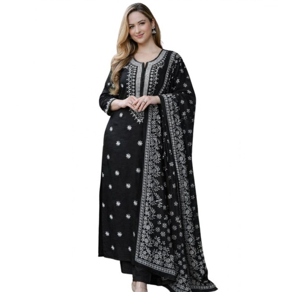 Black Motif Round Kurti Set