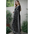 Black Motif Round Kurti Set