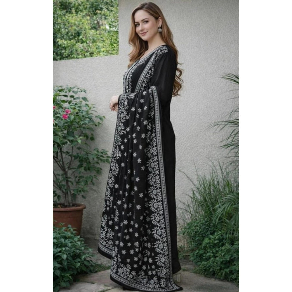 Black Motif Round Kurti Set